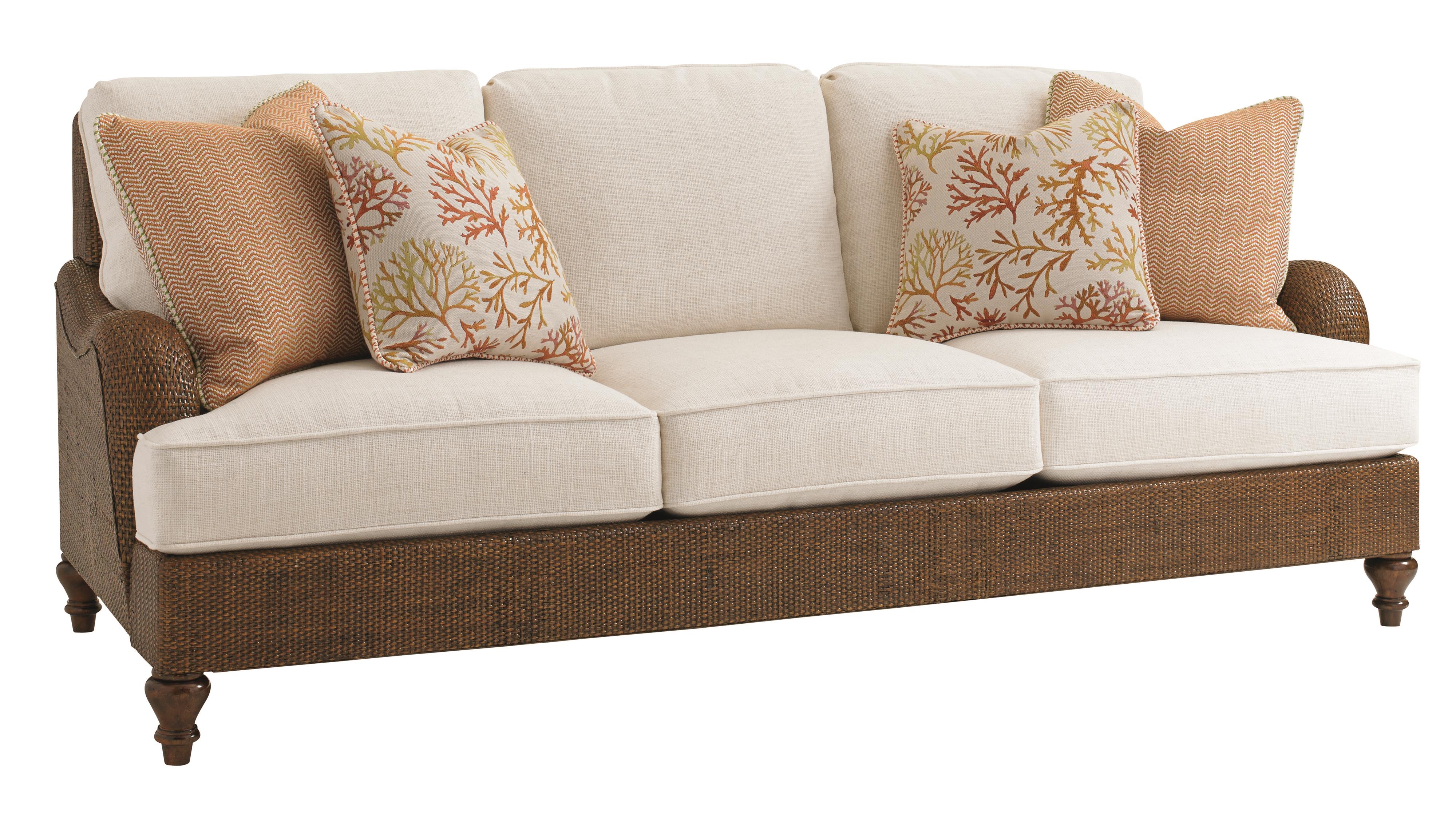 Tommy Bahama Home Bali Hai 1774 33 Harborside Sofa with Woven Dark